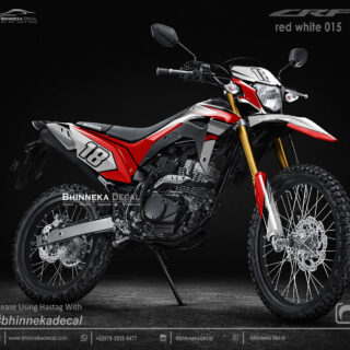 DECAL STICKER CRF 150L DESAIN RED WHITE KODE 009