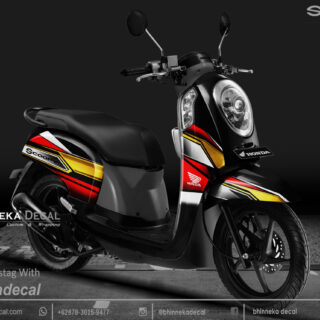 DECAL STICKER HONDA SCOOPY GRAFIS GOLD KODE 009