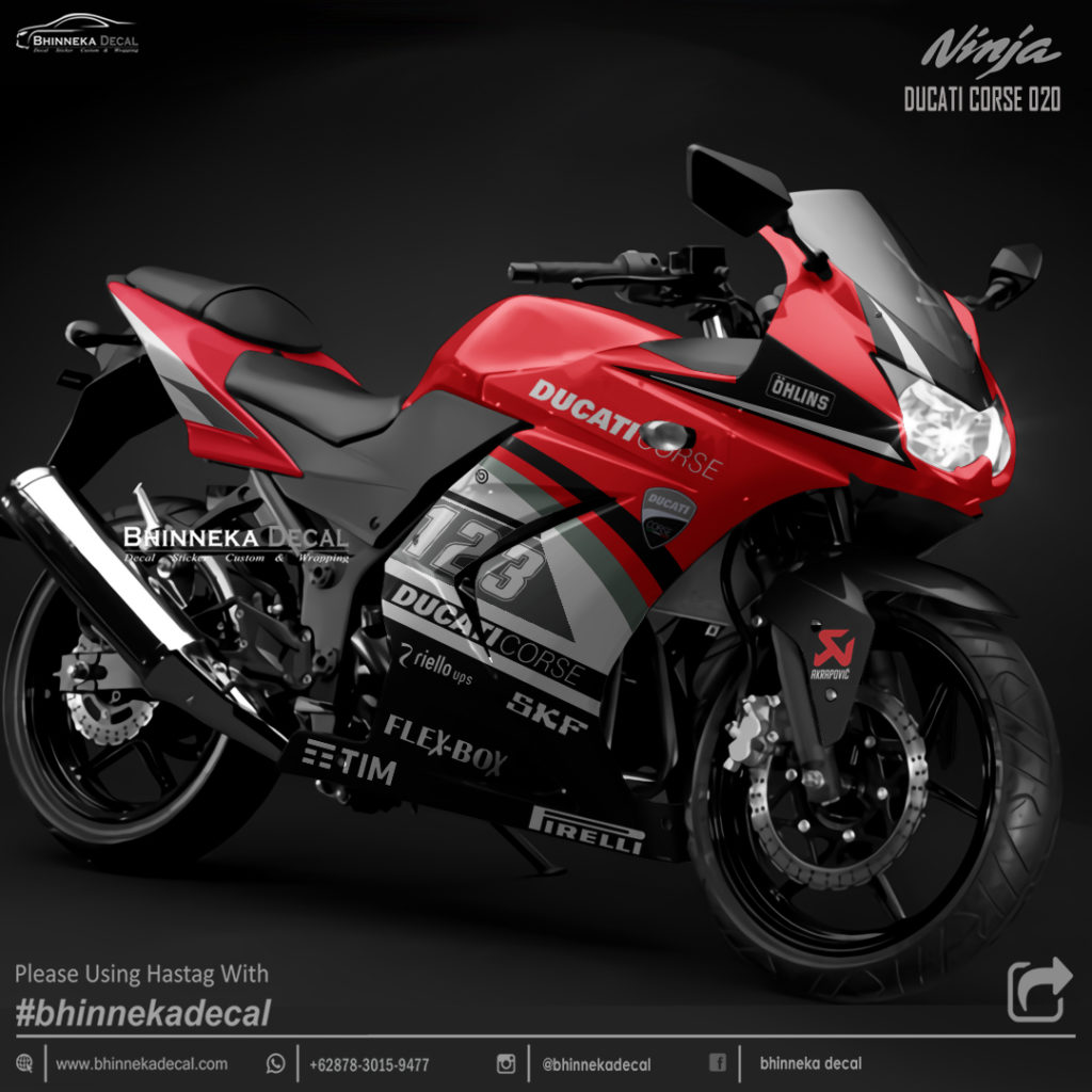 Decal Sticker Kawasaki Ninja Karbu Desain Ducati Corse Bhinneka