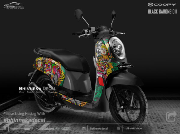 DECAL STICKER HONDA SCOOPY BLACK BARONG-013